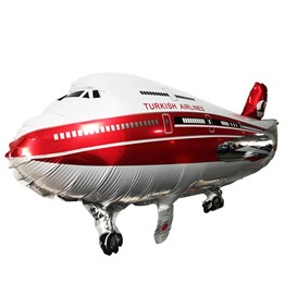 Kırmızı Beyaz Renk Turkish Airlines Uçağı Folyo Balon 95 cm (CLZ)