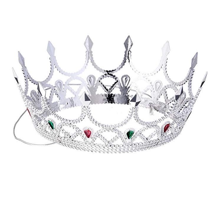 Taşlı Rönesans Kostümlü Kraliyet Ortaçağ Gümüş Kraliçe Prenses Tacı (CLZ)