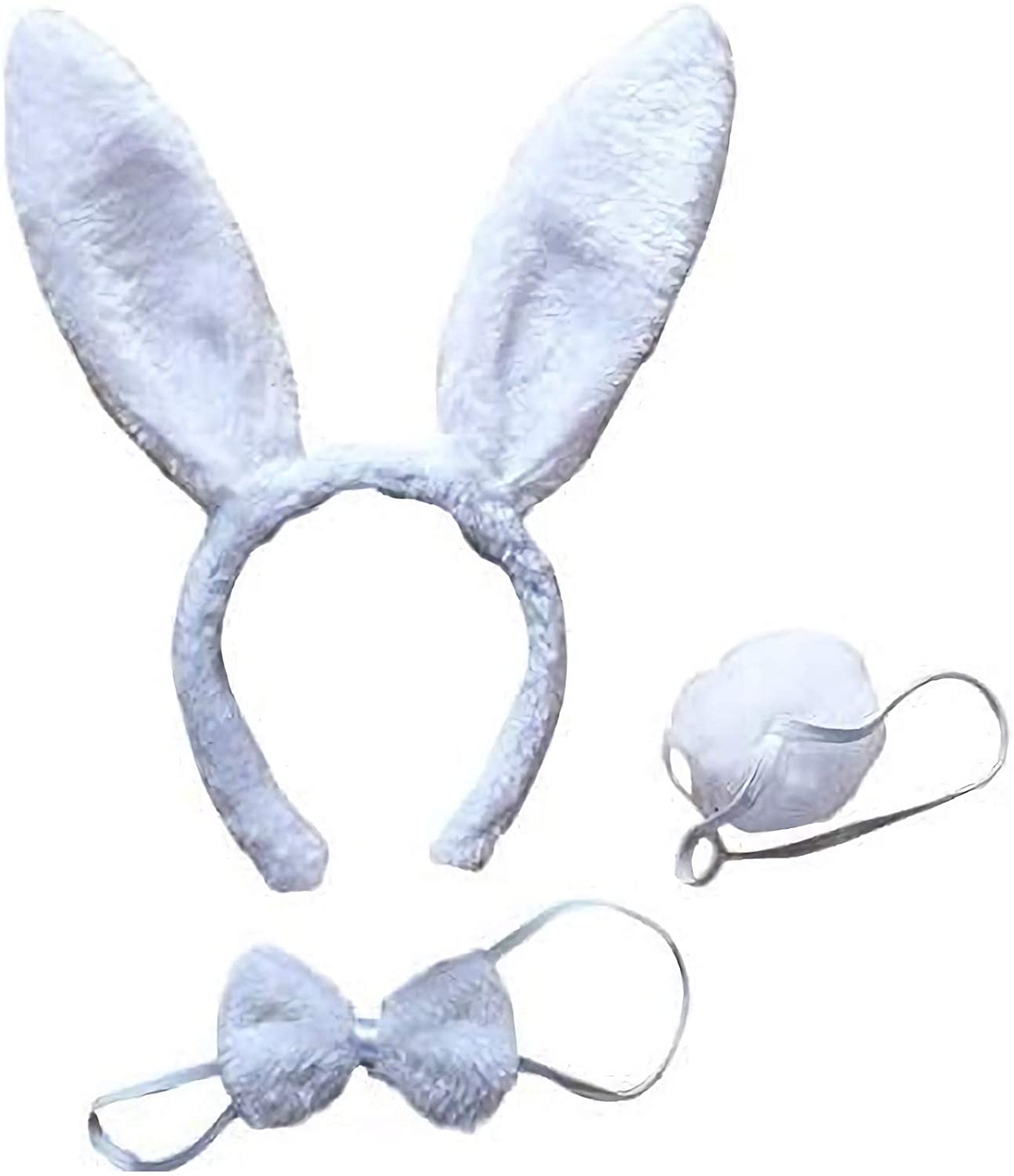 Tavşan Kostüm Seti Taç Papyon Kuyruk Beyaz Renk (CLZ)