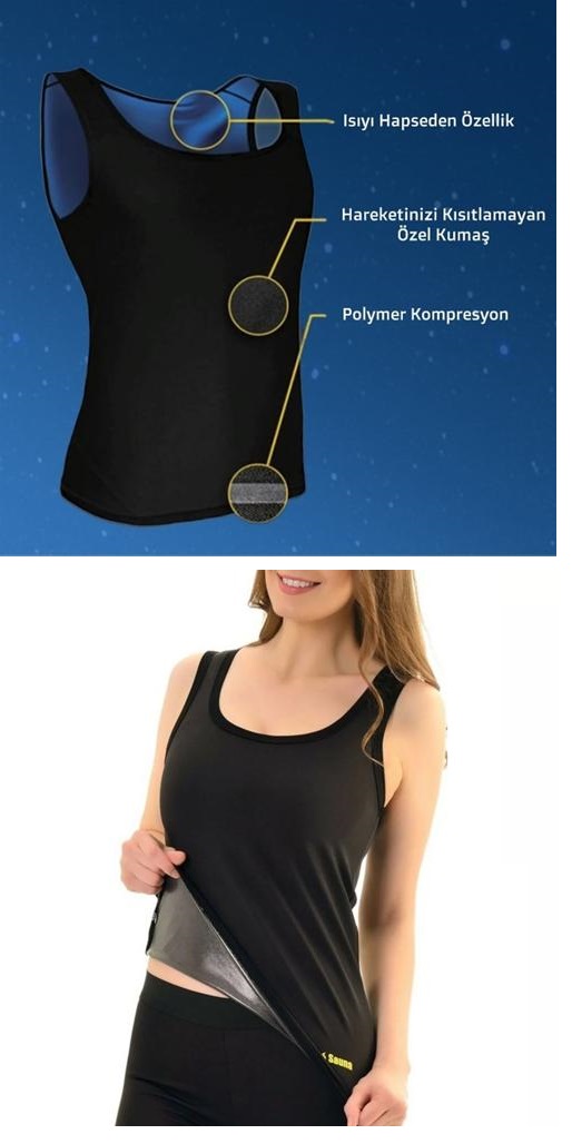 Termal Sauna Erkek Unisex Atlet ( XXL ) Neotex Terletme Atleti