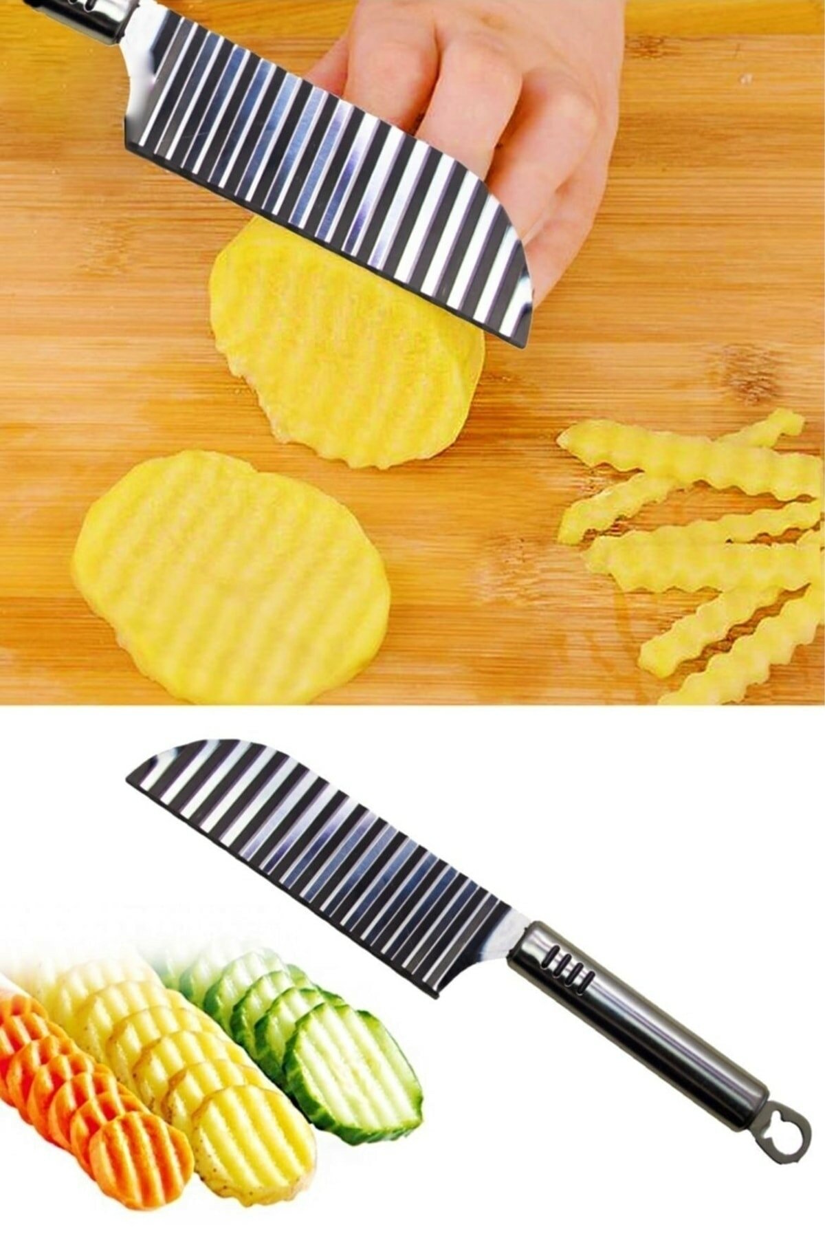 CLZ174 Tırtıklı Patates Kesme Bıçağı - Şekilli Sebze ve Meyve Dilimleyici