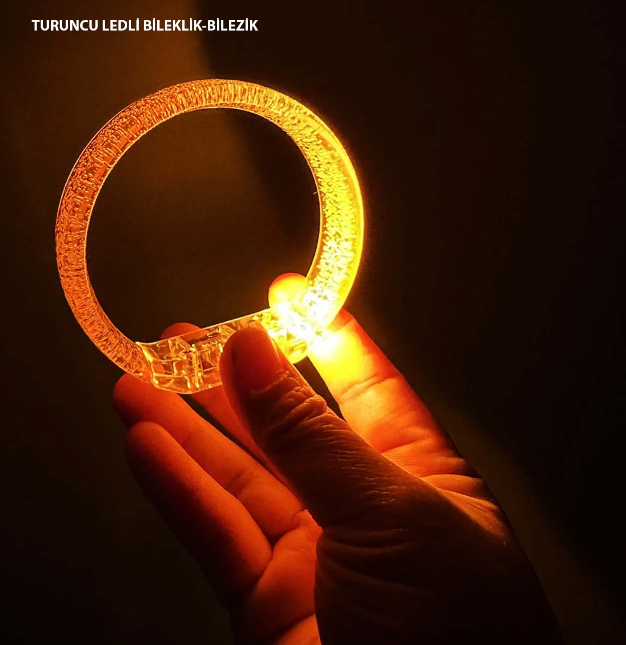 Turuncu Led Işıklı Baskı Yapılabilen Pilli Bileklik Bilezik 1,5 cm Genişlik Turuncu Led Işıklı Baskı Yapılabilen Pilli Bileklik Bilezik 1,5 cm Genişlik