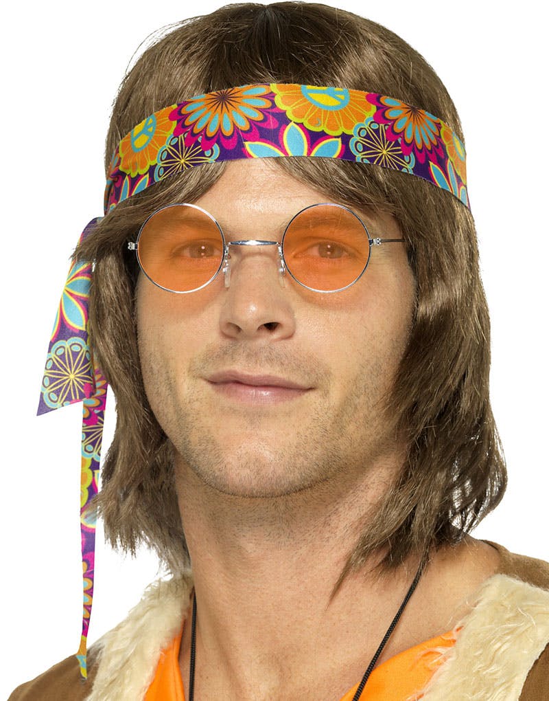 Turuncu Renk Camlı 60 lı Yıllar Hippi Lennon Gözlüğü (CLZ)