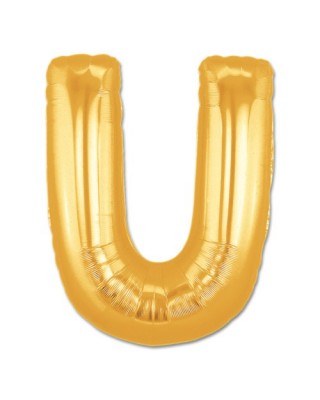 U Harf Folyo Balon Altın Renk  40 inç (CLZ)