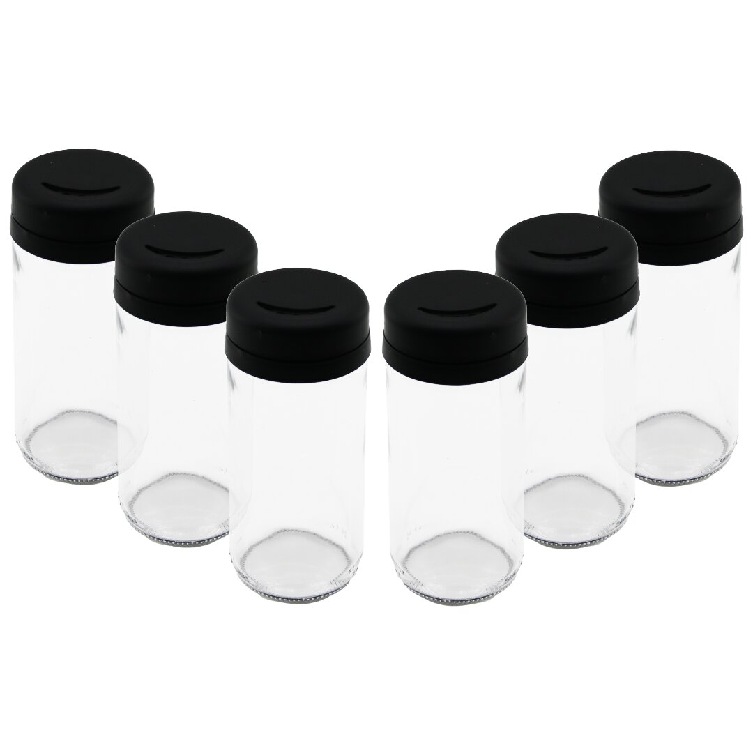 6 PARÇA CAM BAHARATLIK TUZLUK PLASTİK KAPAK 225 ML