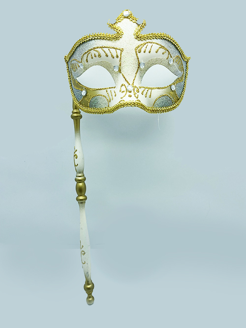 Venedik Masquerade Sopalı Maske Mavi Renk 17x35 cm (CLZ)