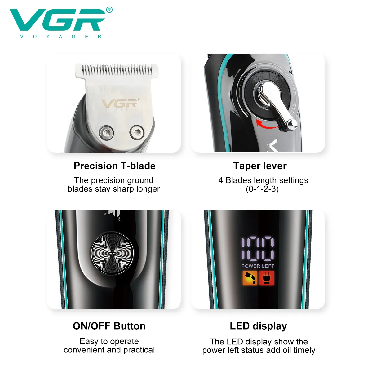 VGR V-075 T Bıçak Sıfır Kesim LCD Ekran Şarjlı Tıraş Makinesi VGR V-075 T Bıçak Sıfır Kesim LCD Ekran Şarjlı Tıraş Makinesi