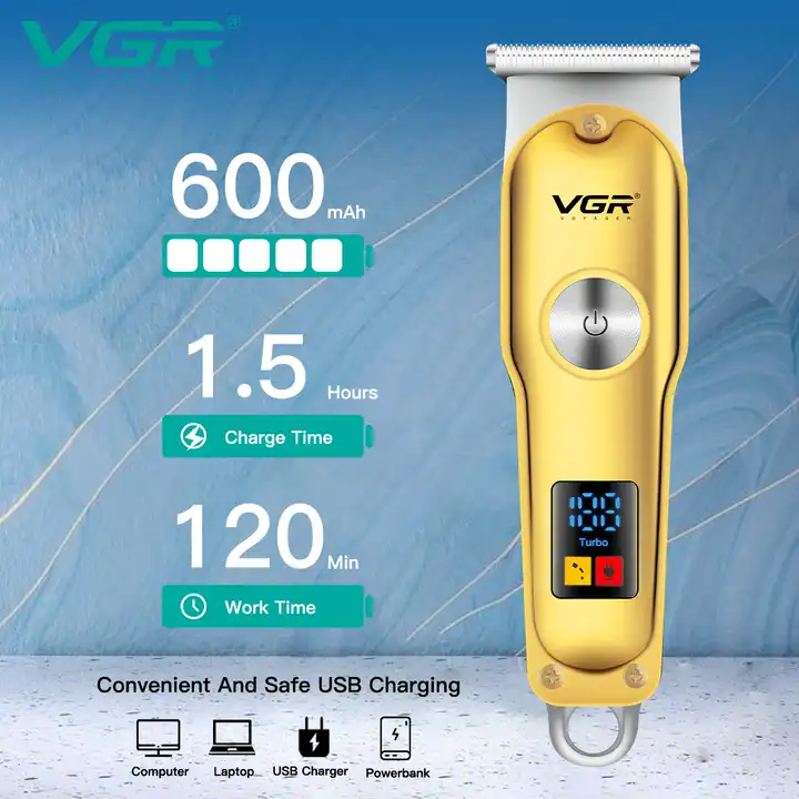 VGR V-290 Altın T Bıçak Sıfır Kesim LCD Ekran Şarjlı Tıraş Makinesi VGR V-290 Altın T Bıçak Sıfır Kesim LCD Ekran Şarjlı Tıraş Makinesi