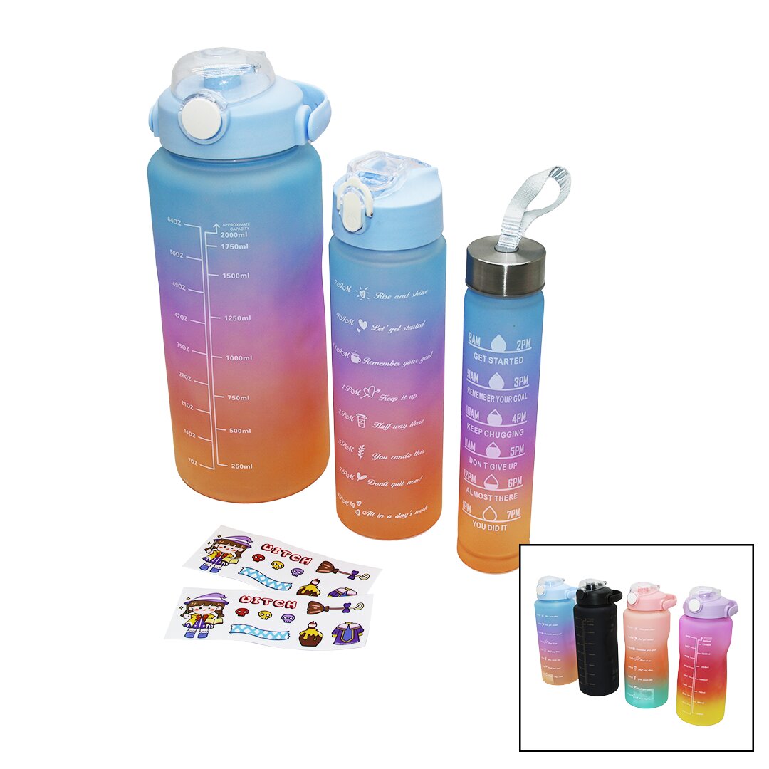 3PCS RENKLİ 300-900-2000ML MOTİVASYON SULUK MATARA TELEFONLUKLU 3PCS RENKLİ 300-900-2000ML MOTİVASYON SULUK MATARA TELEFONLUKLU