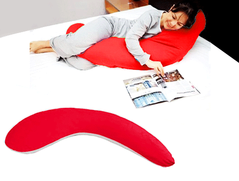 CLZ174 Yarım Boy Hamile ve Uyku Yastığı ( Kırmızı )
