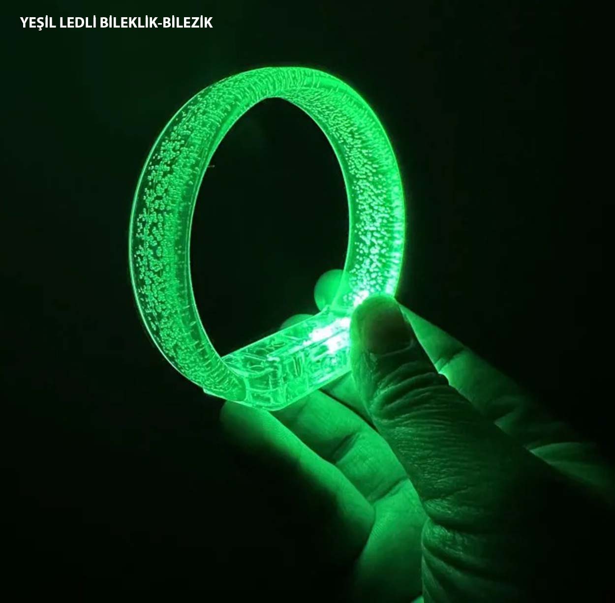 Yeşil Led Işıklı Baskı Yapılabilen Pilli Bileklik Bilezik 1,5 cm Genişlik Yeşil Led Işıklı Baskı Yapılabilen Pilli Bileklik Bilezik 1,5 cm Genişlik