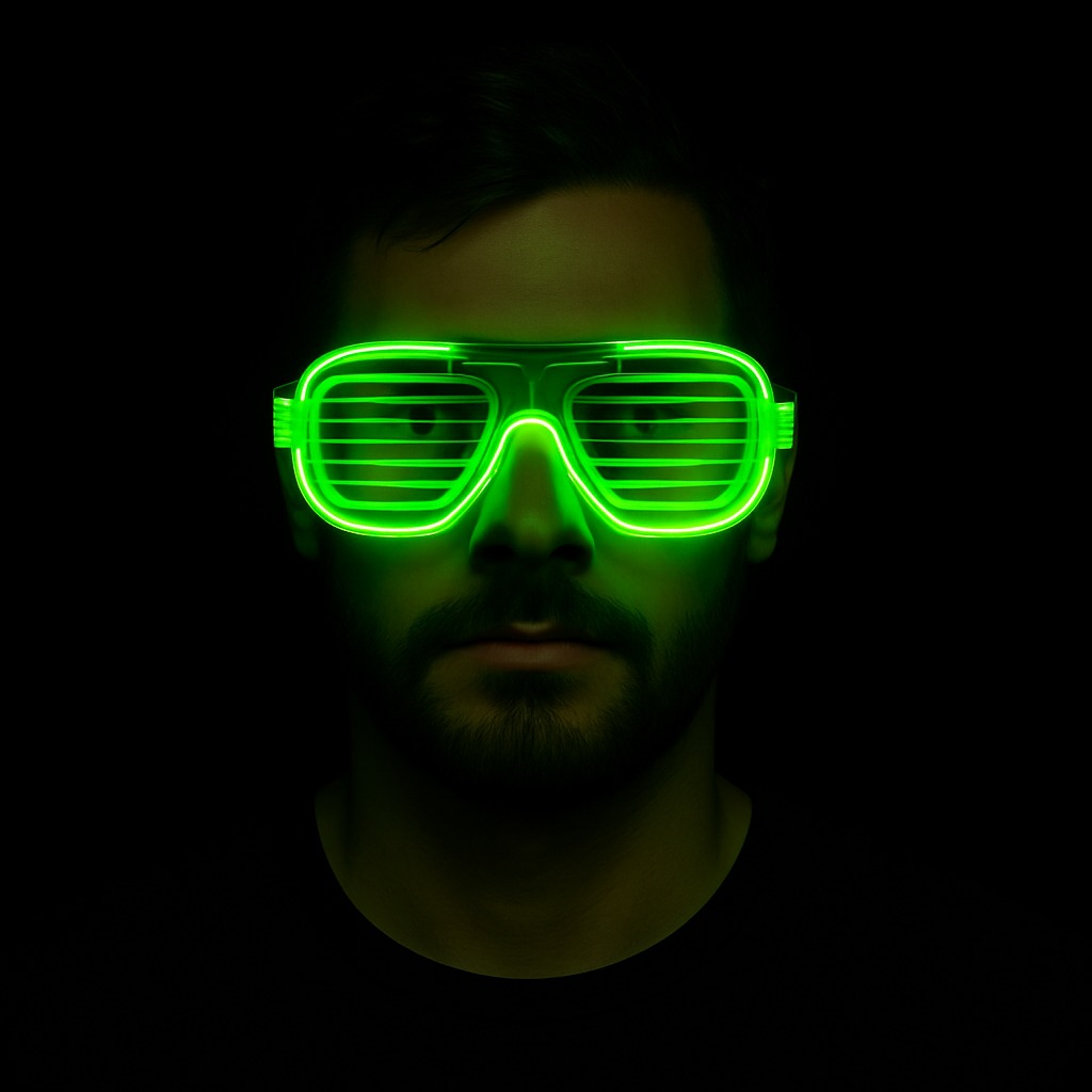 Yeşil LED Işıklı Parti Gözlüğü – Neon Glow Şerit Gözlük 3 Modlu Yeşil LED Işıklı Parti Gözlüğü – Neon Glow Şerit Gözlük 3 Modlu