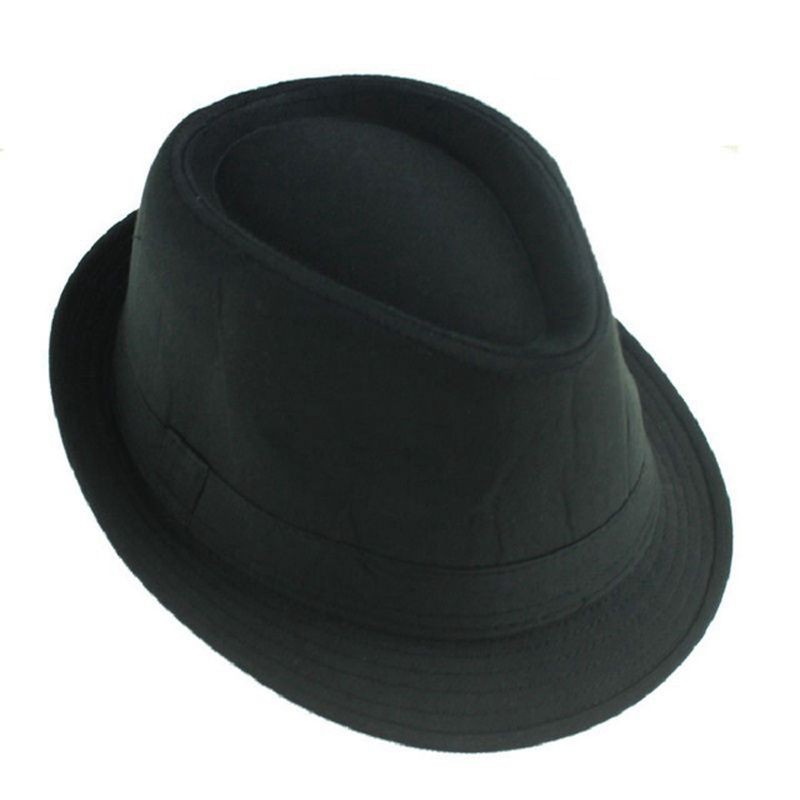Yetişkin Boy Siyah Renk Şeritli Michael Jackson Fötr Şapka  (CLZ)
