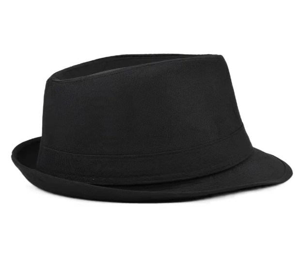 Yetişkin Boy Siyah Renk Şeritli Michael Jackson Fötr Şapka  (CLZ)