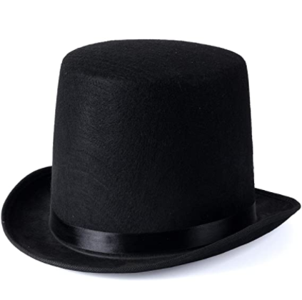 İkinci Kalite Yetişkinler İçin Siyah Renk Ringmaster Sihirbaz Şapkası Fötr Şapka 12 cm (CLZ)