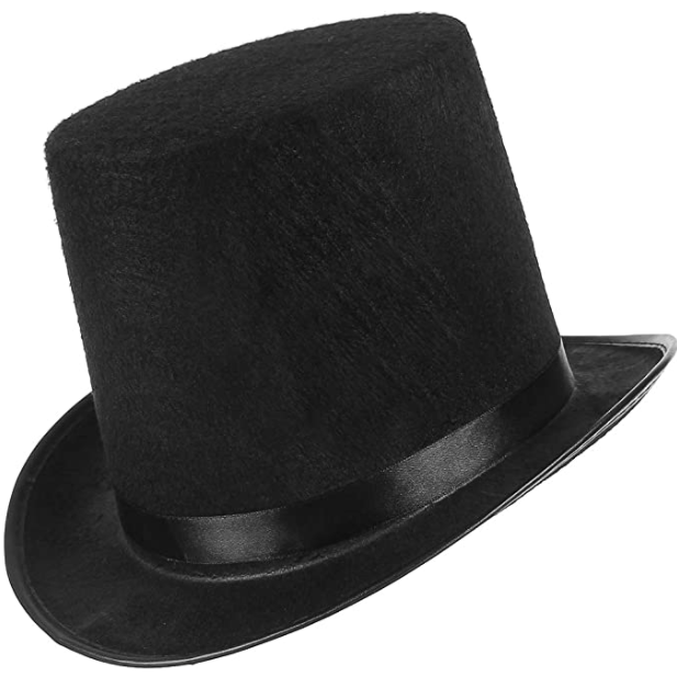 Yetişkinler İçin Siyah Renk Ringmaster Sihirbaz Şapkası Silindir Şapka (CLZ)