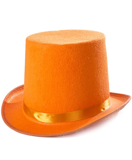 Yetişkinler İçin Turuncu Renk Ringmaster Sihirbaz Şapkası Fötr Şapka (CLZ)
