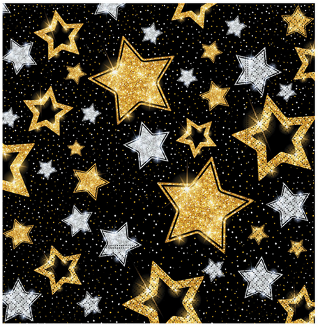 Yıldızlar Siyah Kağıt Peçete 20 Adet (CLZ)