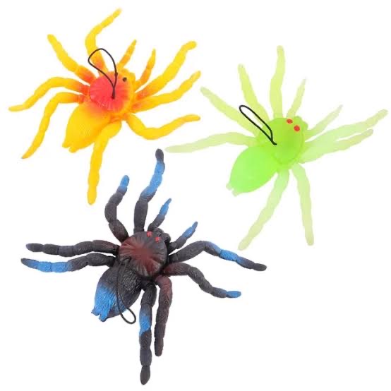 Yumuşak Plastik Malzemeden İmal Karışık Renk Tarantula Örümcek 6 Adet 13x13 cm (CLZ)