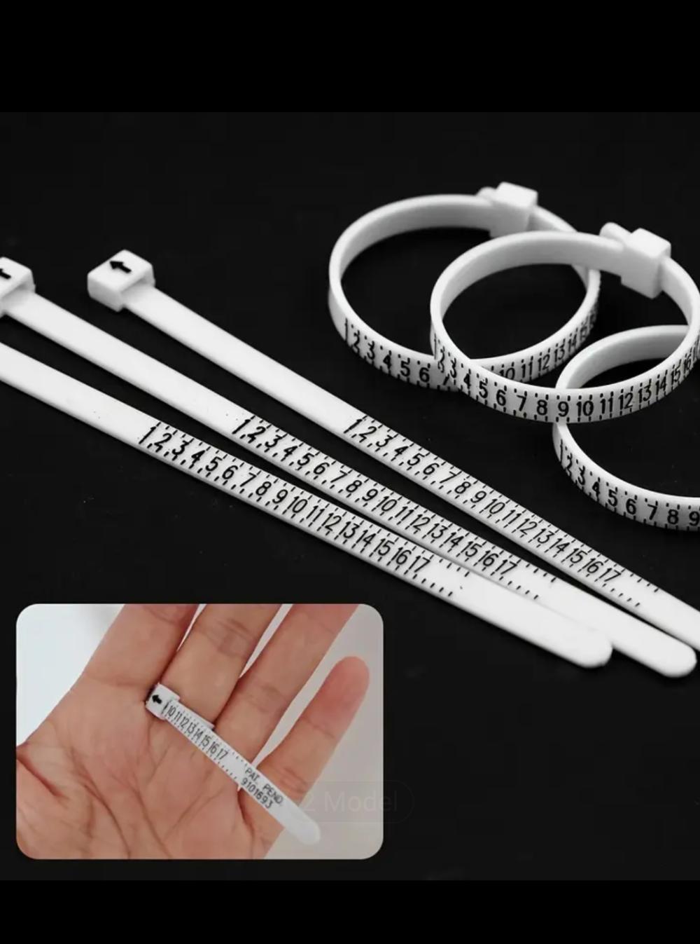 Yüzük Ölçüsü Alma Aleti Parmak Yüzük Ölçer Aparatı Ring Sizer Yüzük Ölçme Ölçü Seti - 2 Adet
