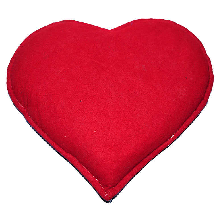 CLZ214 Kalp Desenli Doğal Kaya Tuzu Yastığı Mor - Kırmızı 2-3 Kg