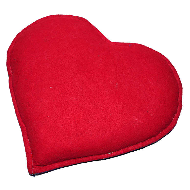 CLZ214 Kalp Desenli Doğal Kaya Tuzu Yastığı Mor - Kırmızı 2-3 Kg