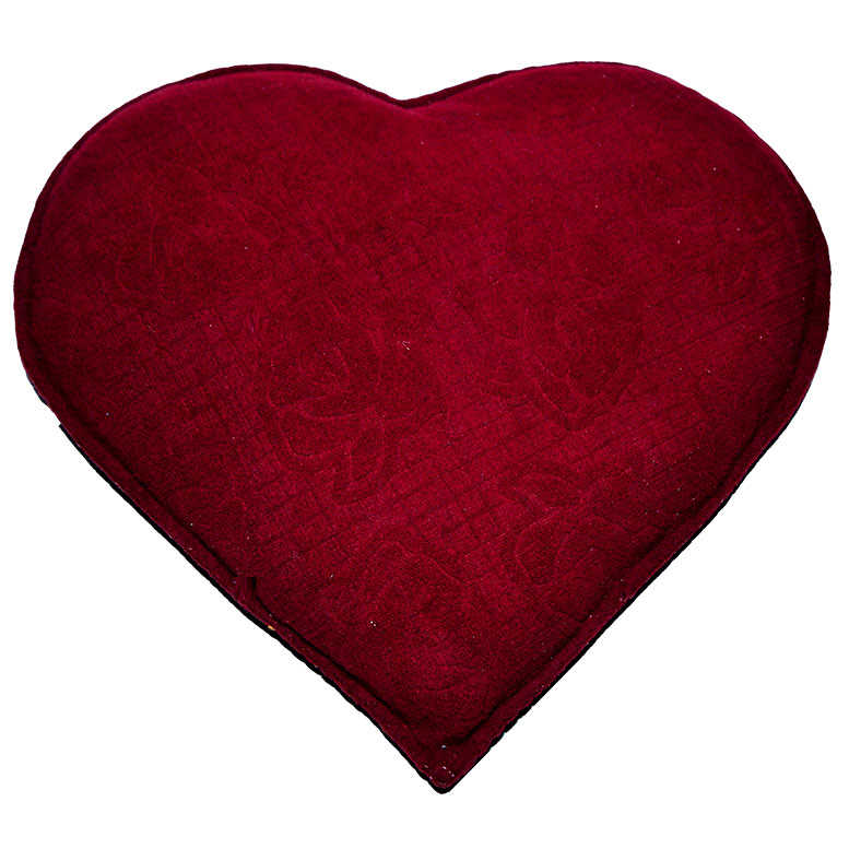 CLZ214 Kalp Desenli Gül Kabartmalı Doğal Kaya Tuzu Yastığı Kırmızı 2-3 Kg