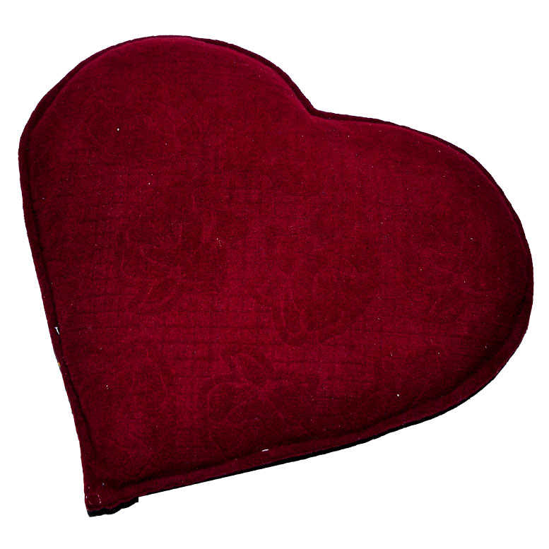 CLZ214 Kalp Desenli Gül Kabartmalı Doğal Kaya Tuzu Yastığı Kırmızı 2-3 Kg
