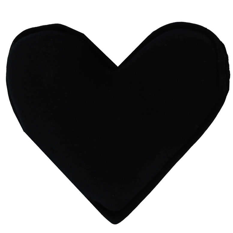 CLZ214 Kalp Şekilli Doğal Kaya Tuzu Yastığı Siyah 1-2 Kg