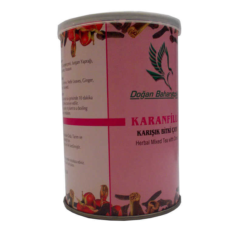 Karanfilli Karışık Bitkisel Çay 100 Gr Teneke Kutu Karanfilli Karışık Bitkisel Çay 100 Gr Teneke Kutu