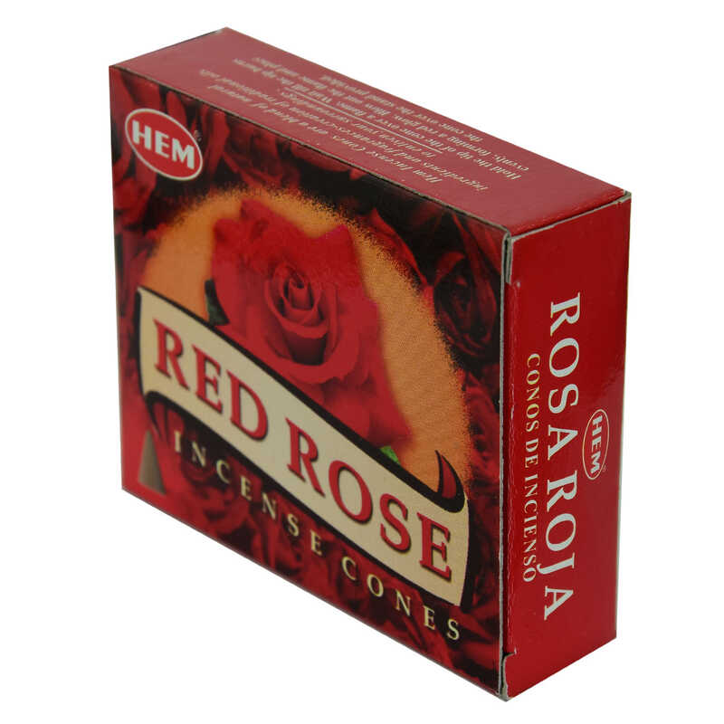 CLZ214 Kırmızı Gül Kokulu 10 Konik Tütsü - Red Rose