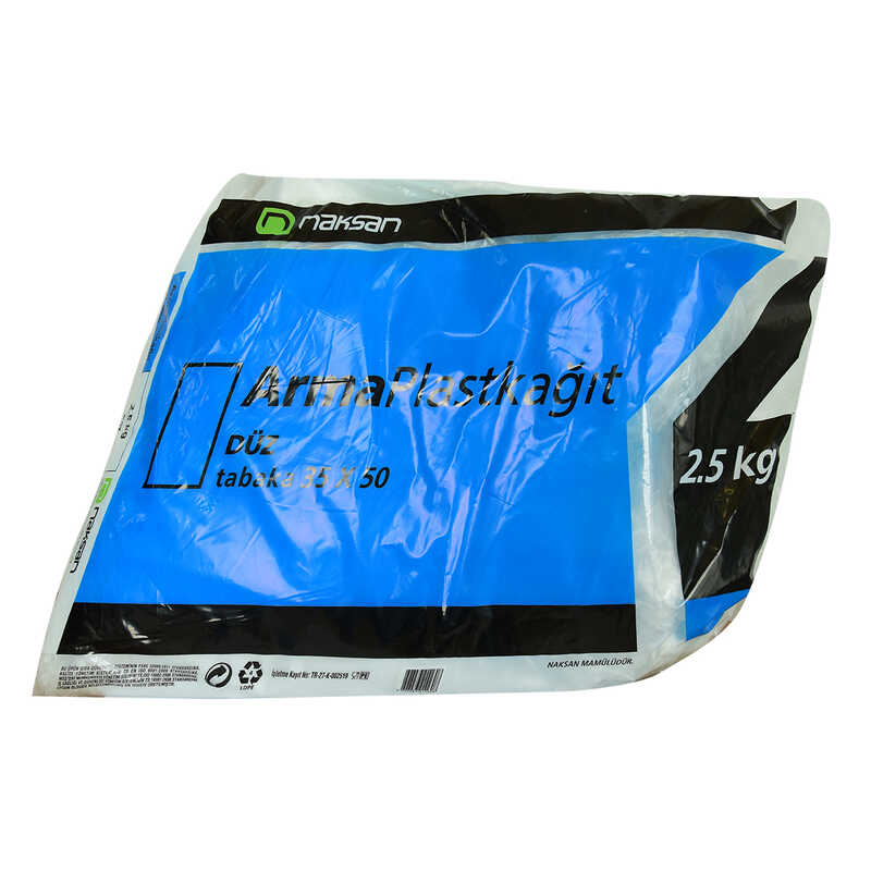 CLZ214 Plast Kağıt Bloklu Plast Naylon Şeffaf Düz Tabaka 35X50 Cm 2500 Gr Paket