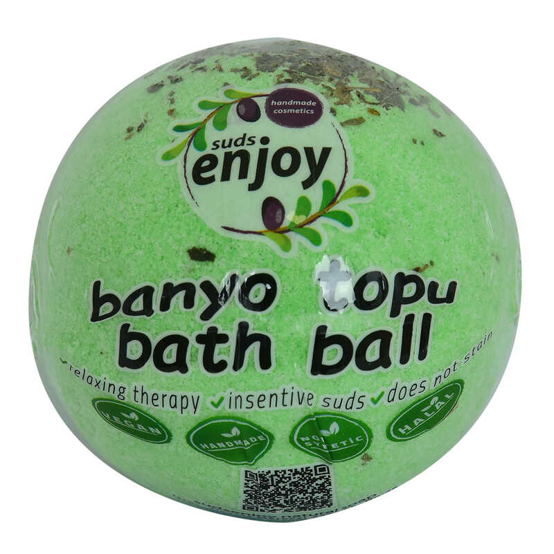 CLZ214 Okaliptuslu El Yapımı Banyo Küvet Topu Sabunu Yeşil 90-120 Gr
