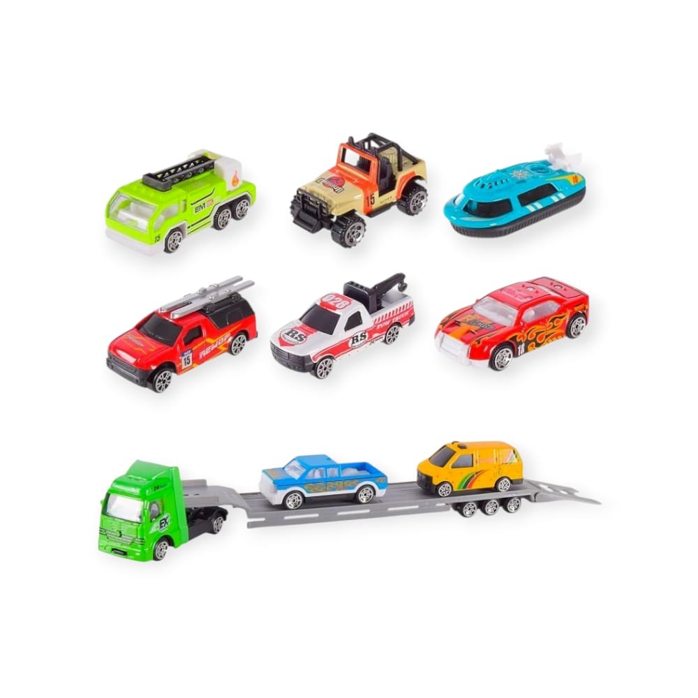 10 Parça Araç Taşıyan Tır Seti - Die Cast - DS047 - City - 1 ADET 10 Parça Araç Taşıyan Tır Seti - Die Cast - DS047 - City - 1 ADET