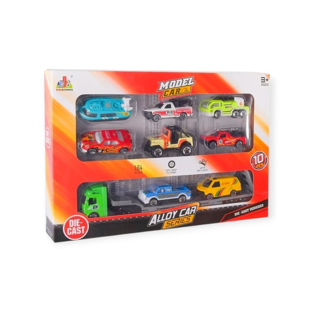 10 Parça Araç Taşıyan Tır Seti - Die Cast - DS047 - City - 1 ADET 10 Parça Araç Taşıyan Tır Seti - Die Cast - DS047 - City - 1 ADET