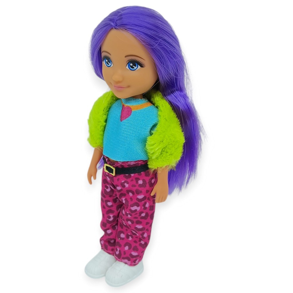 Ankiki Moda İkonu Bebek Figür 13 cm  - Mor Saçlı Hip-Hop Rüzgarı  - 1 ADET