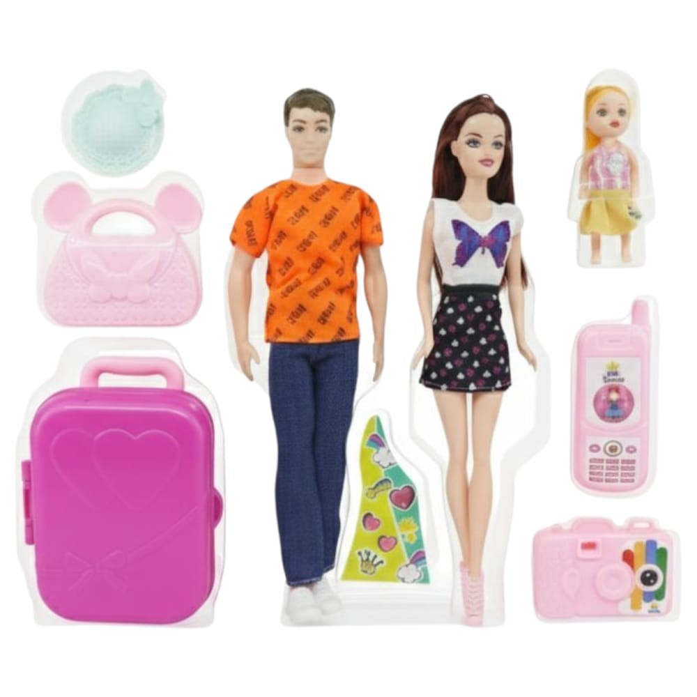 Aile Tatil Seti  Doll  - 1 ADET