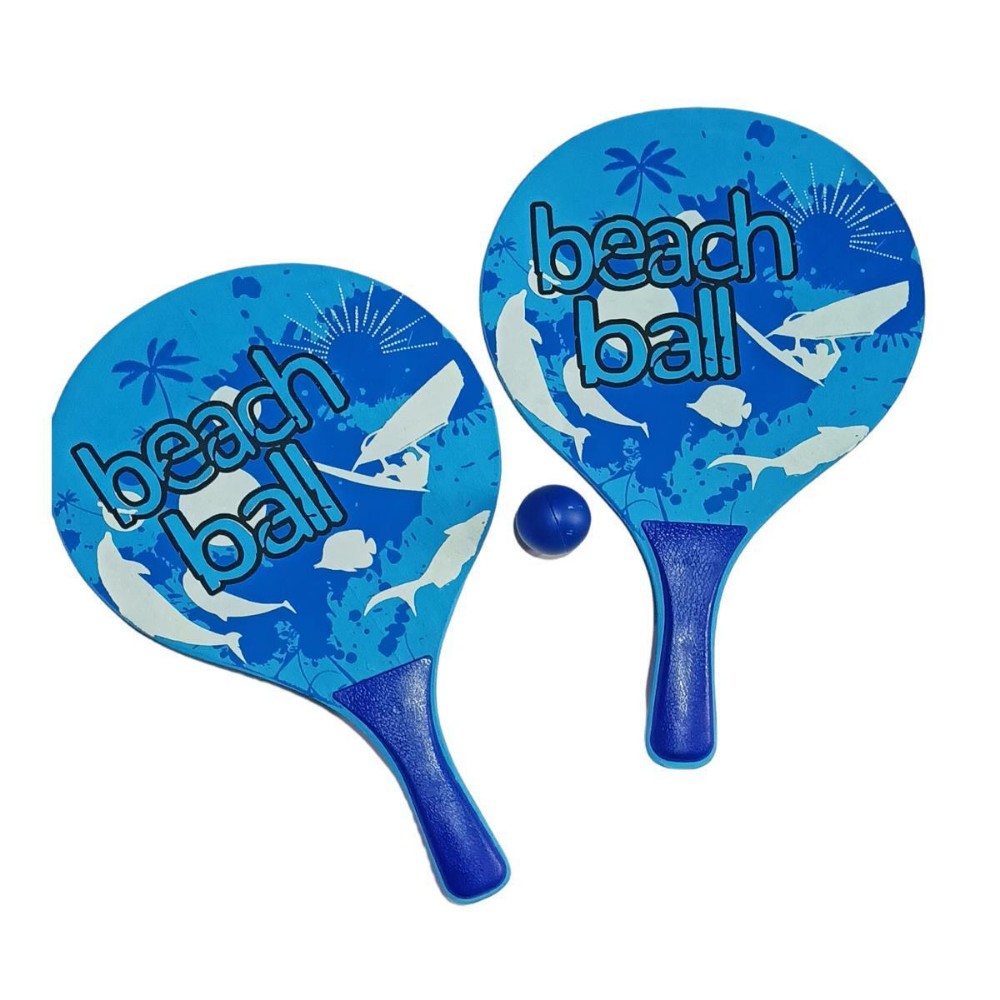 Beach Ball Tahta Raket - 3394 - Mavi - 1 ADET