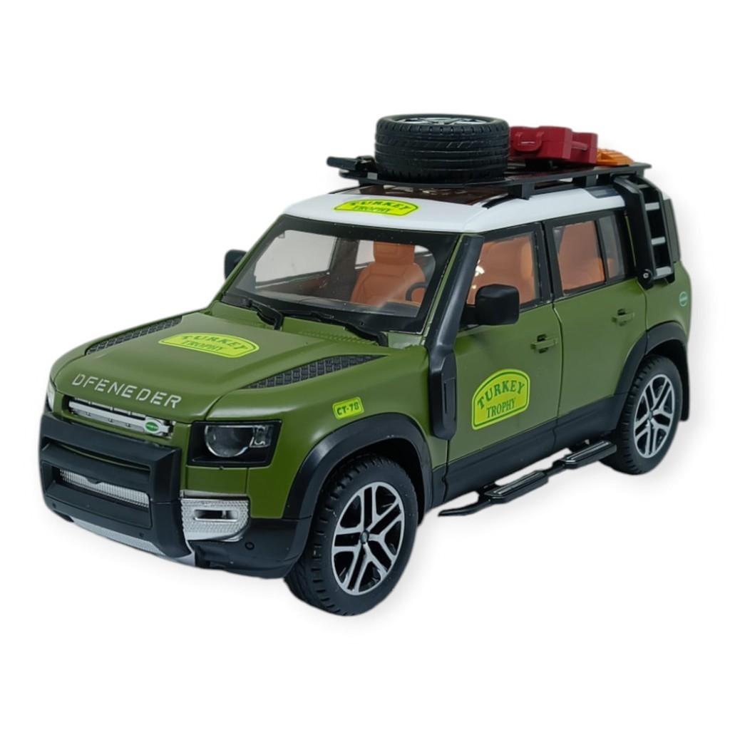 Model Araçlar - Metal Sesli Off-Road Araba 22 cm - Yeşil - 1 ADET
