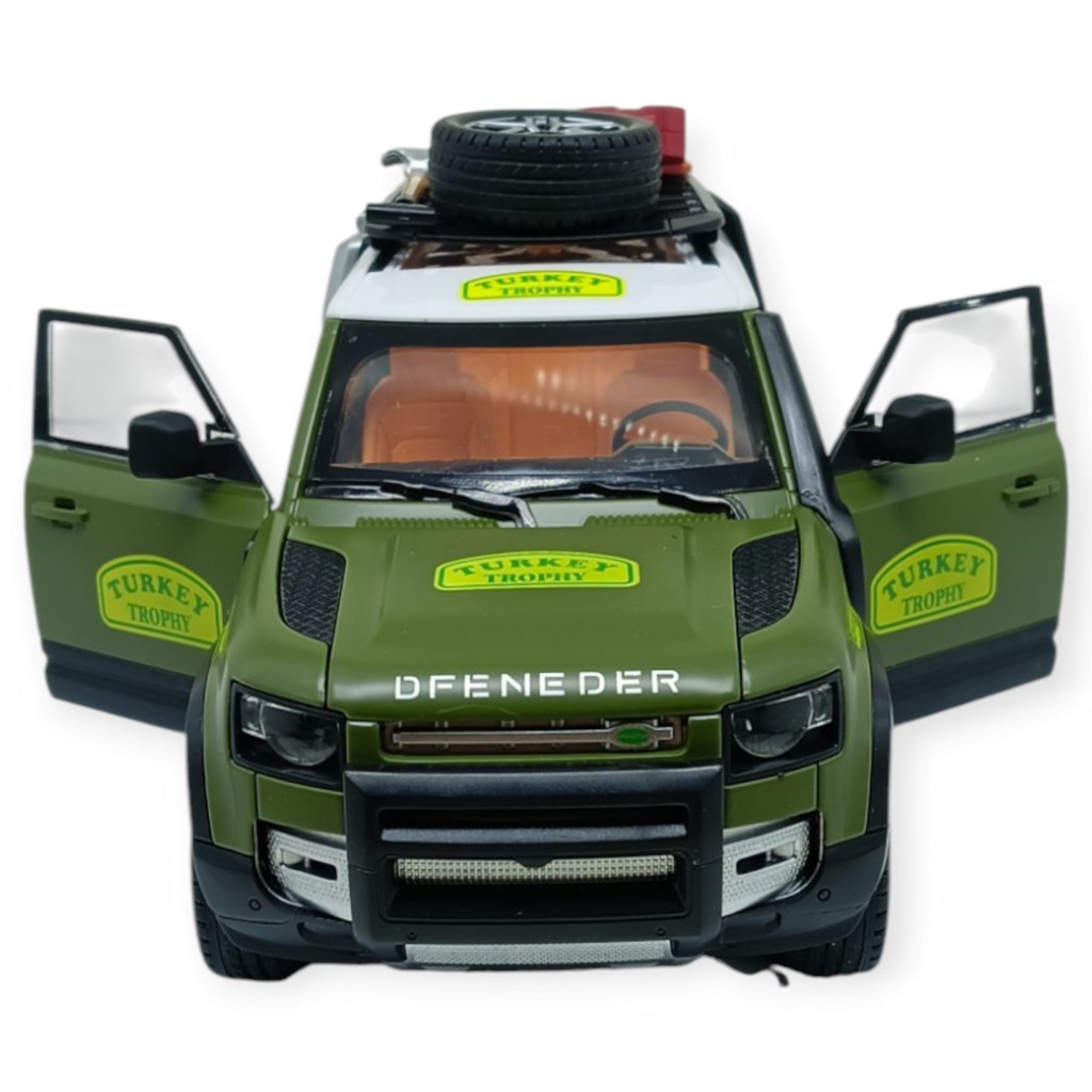 Model Araçlar - Metal Sesli Off-Road Araba 22 cm - Yeşil - 1 ADET