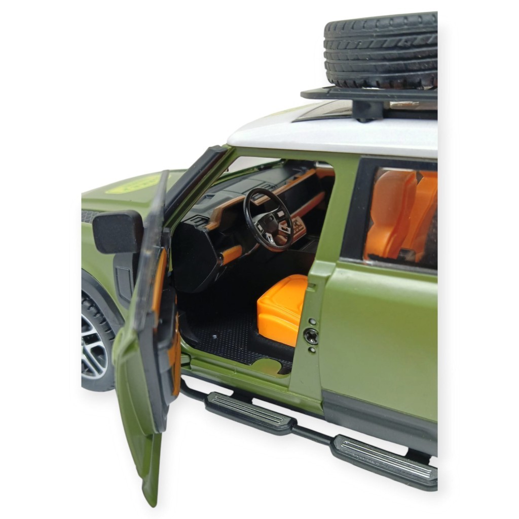 Model Araçlar - Metal Sesli Off-Road Araba 22 cm - Yeşil - 1 ADET