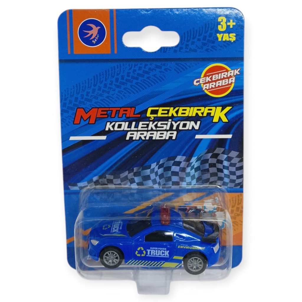 Çek Bırak Metal Küçük Arabalar 8 cm - SH40031 - Mavi - 1 ADET