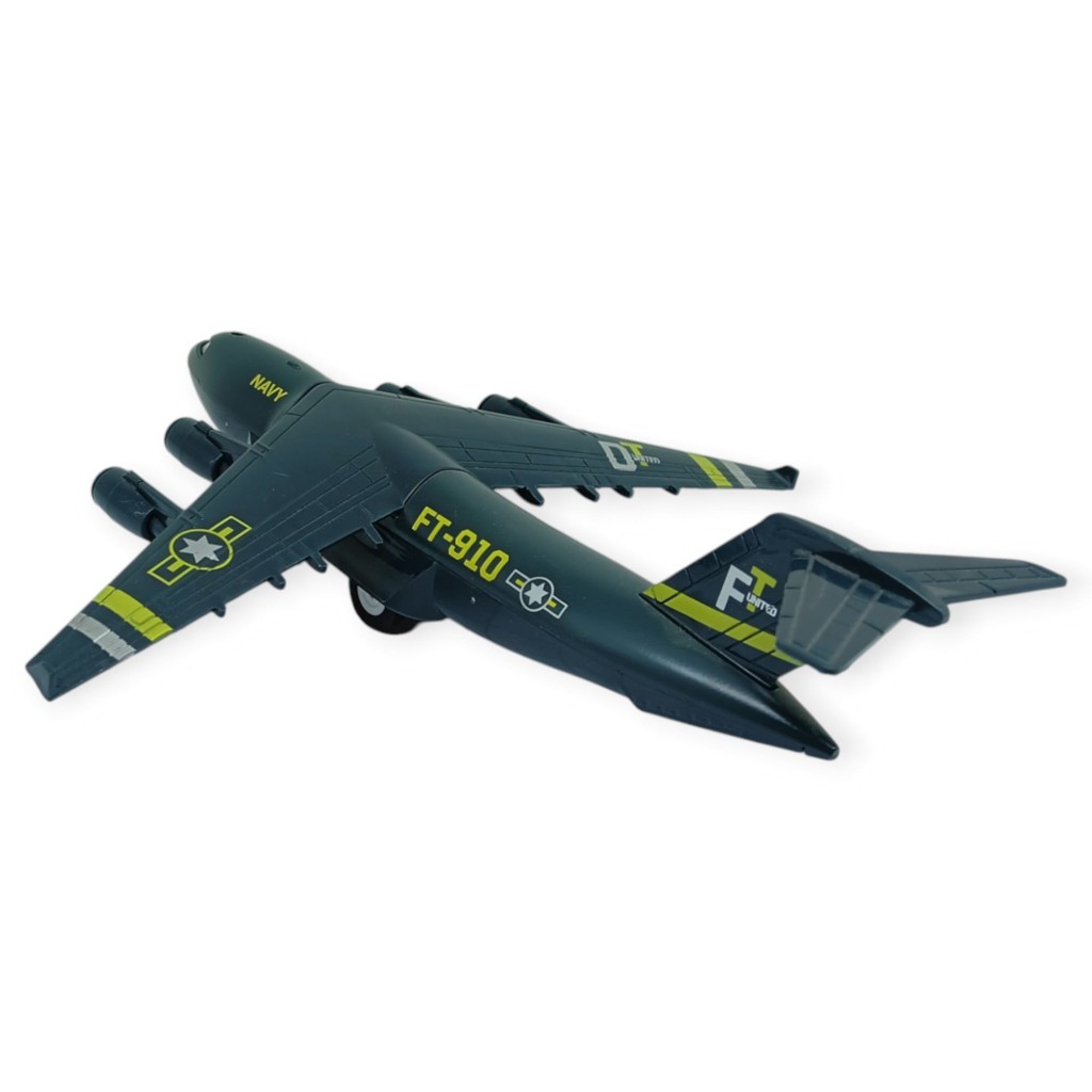 Çek Bırak Sesli Işıklı Metal Uçağı 21 cm - Füme Çek Bırak Sesli Işıklı Metal Uçağı 21 cm - Füme