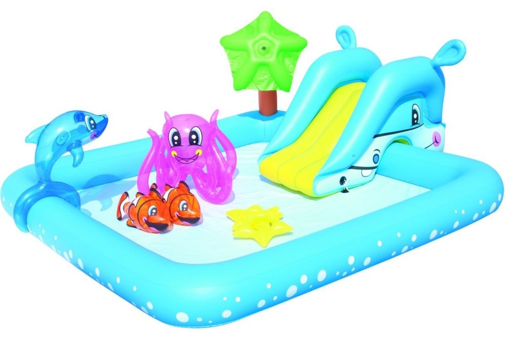 CLZ505 Çocuk Havuzu Su Fıskıyeli Kaydıraklı Ve Oyuncaklı -