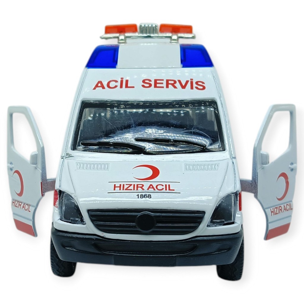 Çek Bırak Metal Sesli Işıklı Ambulans cm Çek Bırak Metal Sesli Işıklı Ambulans cm