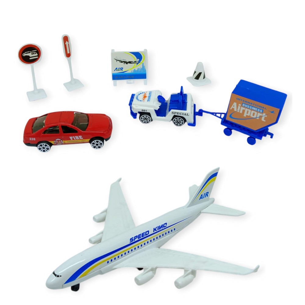 Havaalanı Seti Metal Arabalı - 89730 - Arabalı Set - 1 ADET