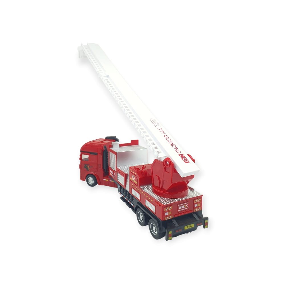 Metal İtfaiye Arabası - Merdivenli 26cm - 706-45 - 1 ADET