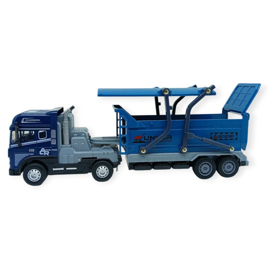 Metal Tır 1:24 - Sesli Işıklı Taşıyıcı Dorseli Tır 30 cm - Lacivert - 1 ADET Metal Tır 1:24 - Sesli Işıklı Taşıyıcı Dorseli Tır 30 cm - Lacivert - 1 ADET