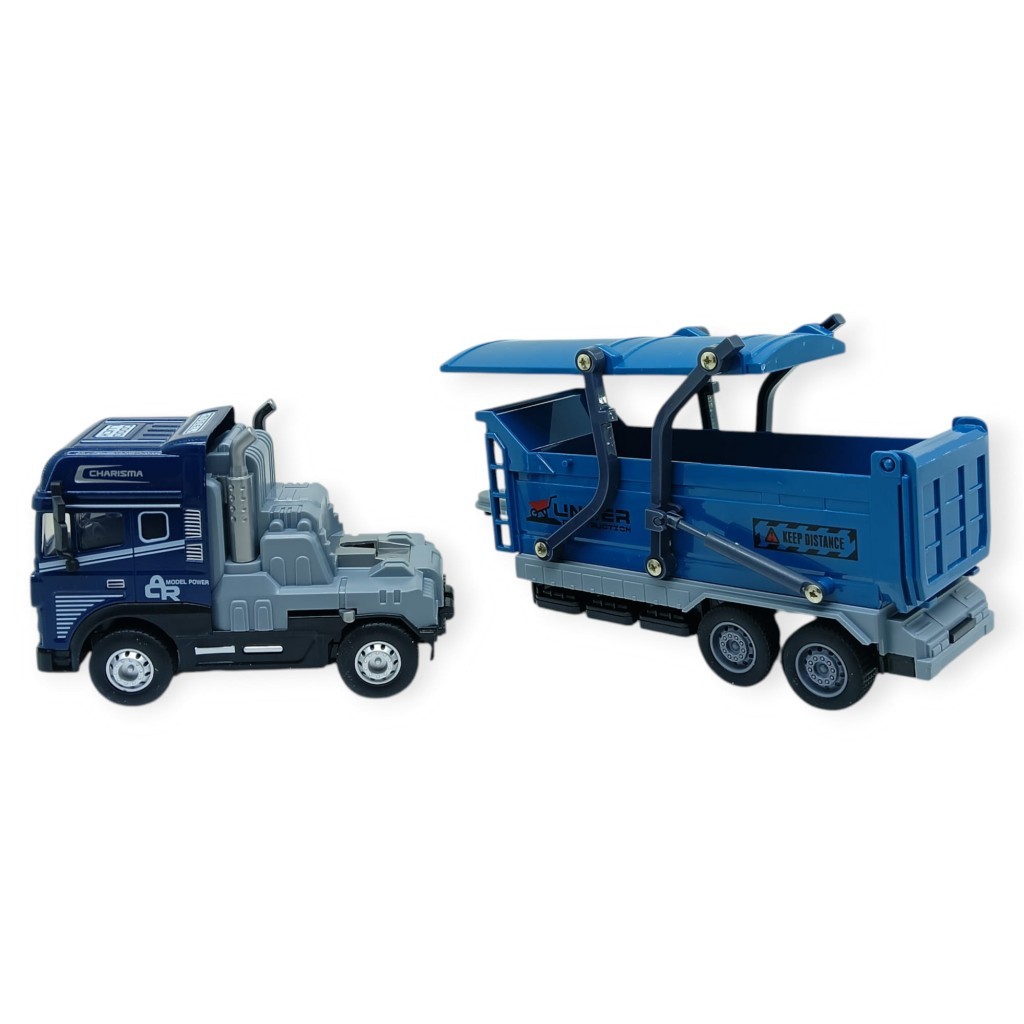 Metal Tır 1:24 - Sesli Işıklı Taşıyıcı Dorseli Tır 30 cm - Lacivert - 1 ADET Metal Tır 1:24 - Sesli Işıklı Taşıyıcı Dorseli Tır 30 cm - Lacivert - 1 ADET