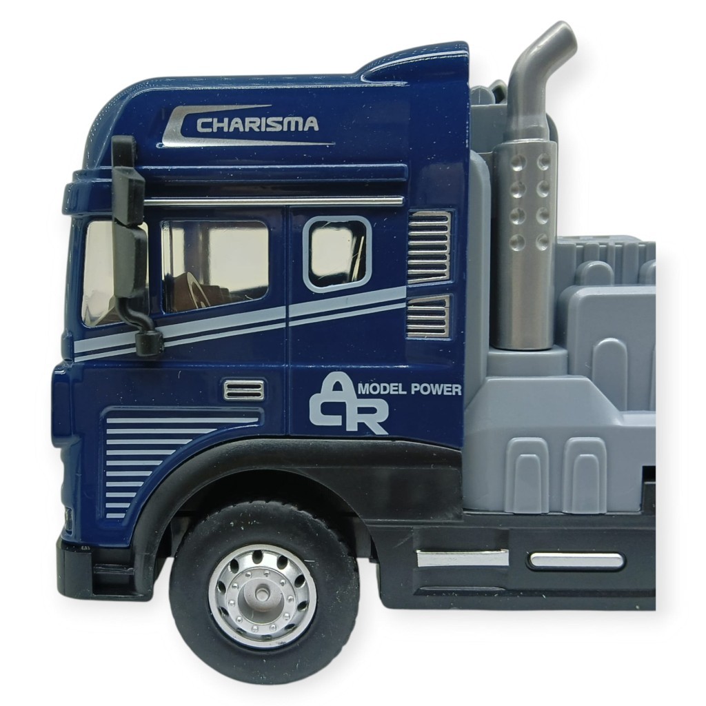 Metal Tır 1:24 - Sesli Işıklı Taşıyıcı Dorseli Tır 30 cm - Lacivert - 1 ADET Metal Tır 1:24 - Sesli Işıklı Taşıyıcı Dorseli Tır 30 cm - Lacivert - 1 ADET